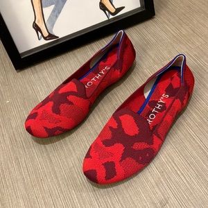 Rothy’s camo loafers in red and burgundy colors Size 6.5